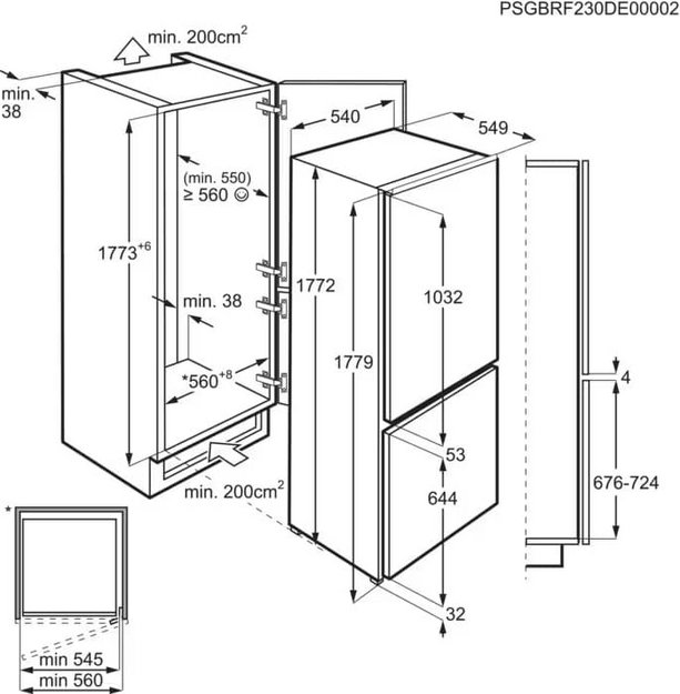 Встраиваемый холодильник Electrolux RNT2LF18S (фото 6) Встраиваемый холодильник Electrolux RNT2LF18S (preview 6)