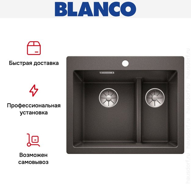 Мойка Blanco PLEON 6 Split SILGRANIT PuraDur антрацит (preview 5)