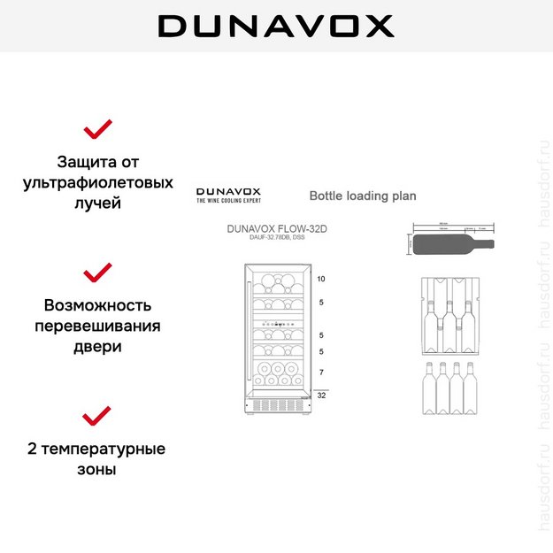 Встраиваемый винный шкаф Dunavox DAUF-32.78DC (preview 3)