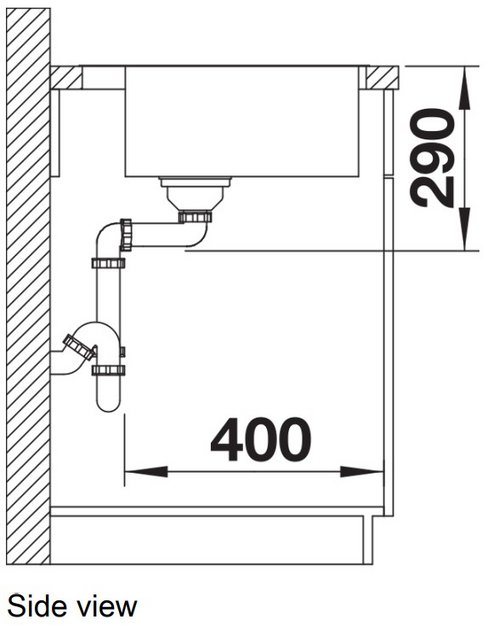 Мойка BLANCO ANDANO 500-IF/A нержавеющая сталь, клапан-автомат (preview 4)