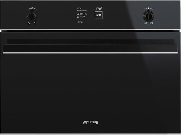 Компактный духовой шкаф комбинированный с микроволновой печью Smeg SF4603MCNX (preview 1)