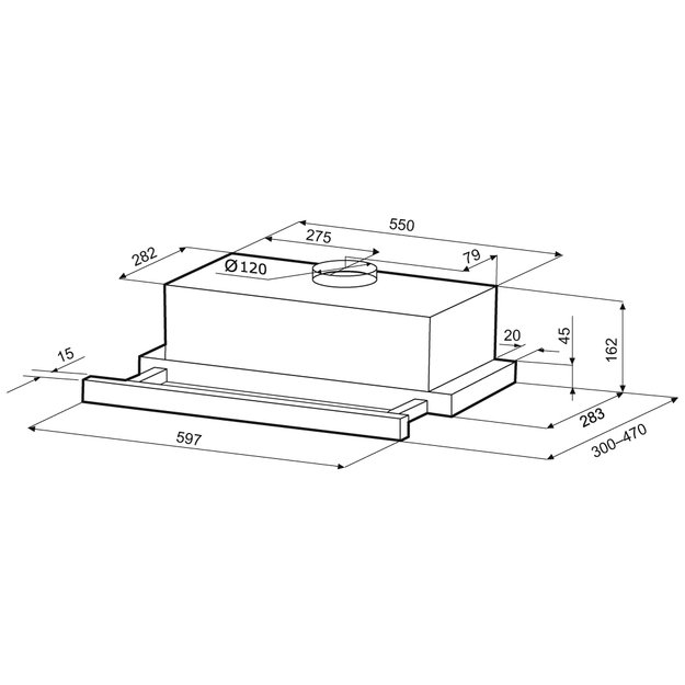 Встраиваемая вытяжка Krona KAMILLA T 600 BLACK (2 мотора) (preview 15)