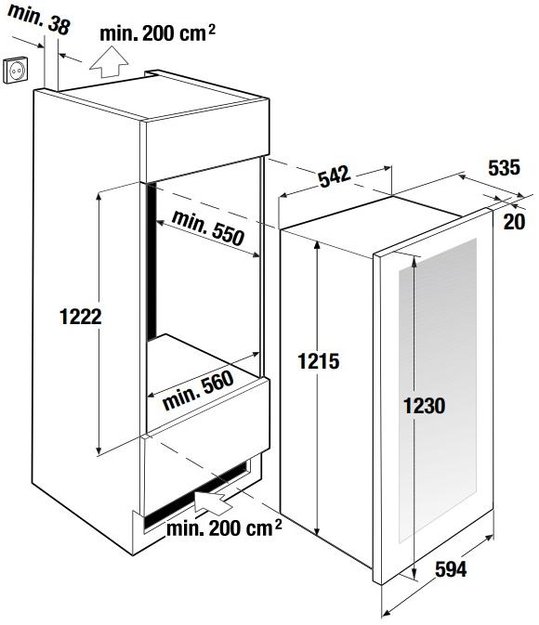 Встраиваемый холодильник для охлаждения вина Kuppersbusch FWK 4800.0 S5 (preview 4)
