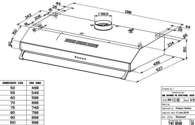 Встраиваемая вытяжка Faber 741 PB W A60 300.0557.513 (preview 2)