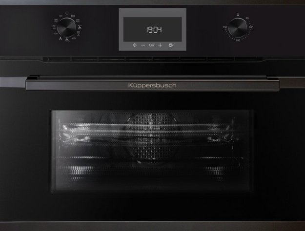 Компактный духовой шкаф с микроволнами Kuppersbusch CBM 6330.0 S6 Black Steel (preview 1)
