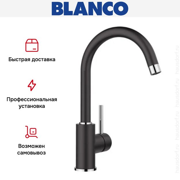 Смеситель Blanco MIDA 526145 Silgranit черный (preview 4)