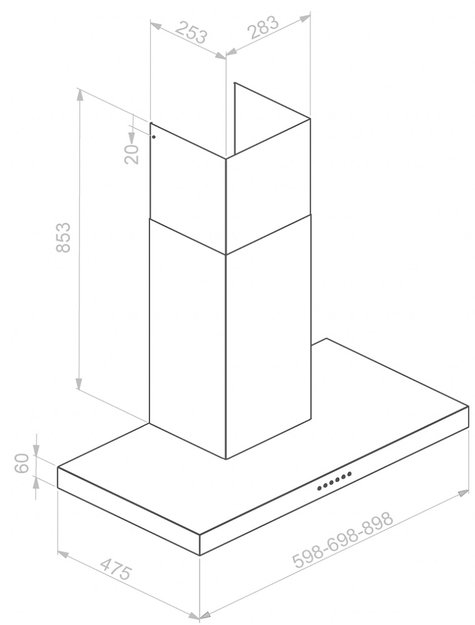 Вытяжка Pando P-823N/60 IX V.850 ECO SEC PLUS (фото 3) Вытяжка Pando P-823N/60 IX V.850 ECO SEC PLUS (preview 3)