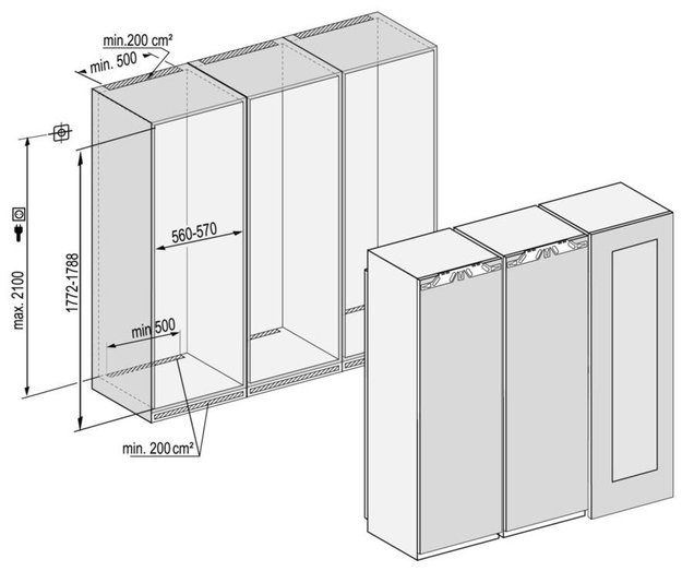 Встраиваемый холодильник Side-by-Side Liebherr SBSWgb 99I5 BioFresh NoFrost (preview 5)