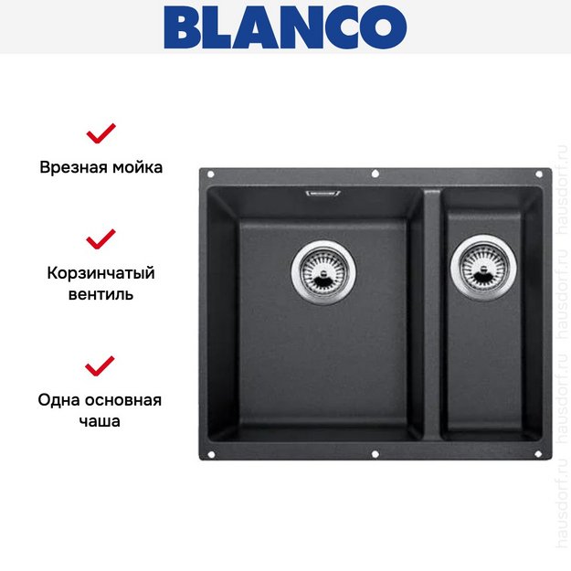 Мойка Blanco ROTAN 340/160-U Silgranit антрацит (preview 3)