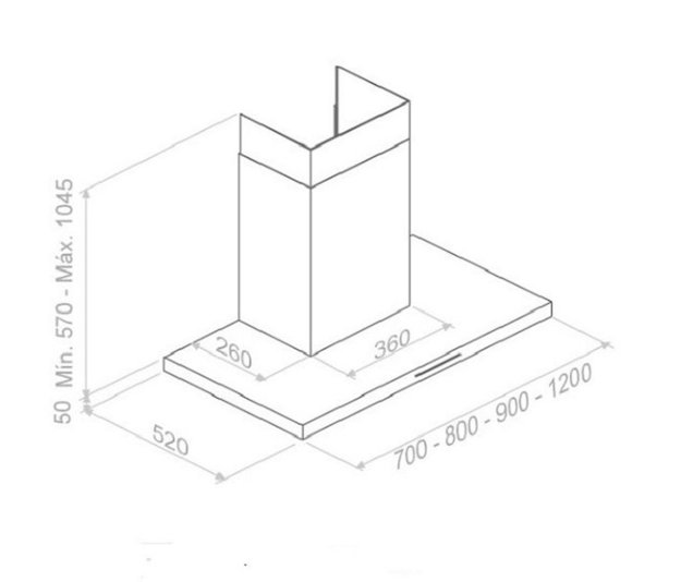 Вытяжка Pando P-401/120 IX 1050 SEC PLUS (фото 3) Вытяжка Pando P-401/120 IX 1050 SEC PLUS (preview 3)