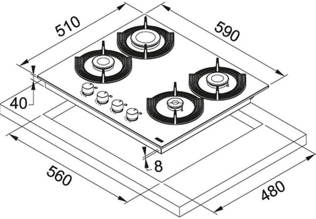 Варочная панель Franke FHMF 604 4G C OY (preview 2)