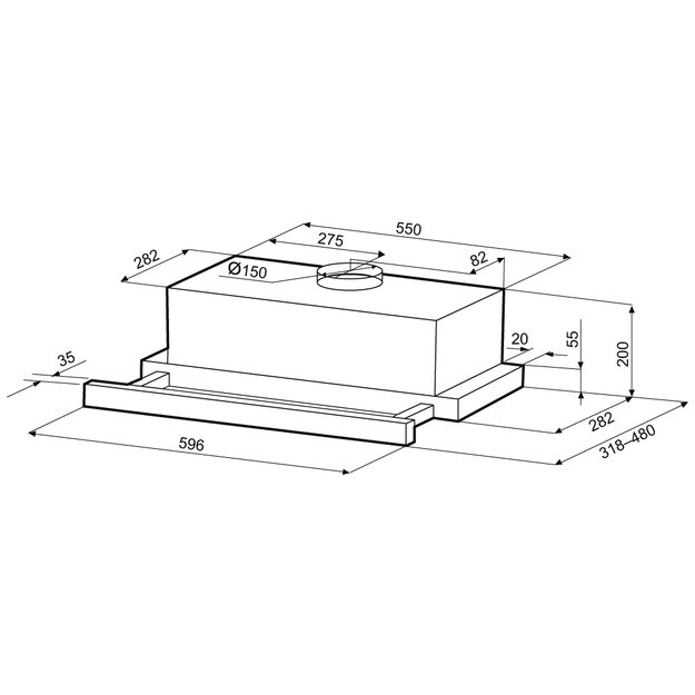 Встраиваемая вытяжка Krona KAMILLA T SENSOR 600 Black (preview 15)
