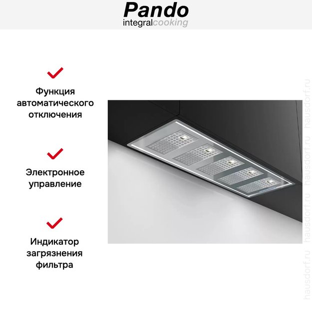 Встраиваемая вытяжка Pando GTI/810 INOX V.1050 ECO SEC PLUS (фото 6) Встраиваемая вытяжка Pando GTI/810 INOX V.1050 ECO SEC PLUS (preview 6)
