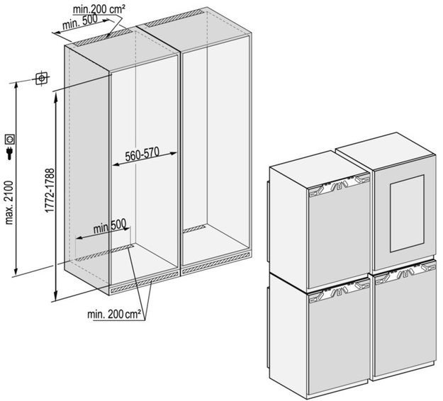 Встраиваемый холодильник Side-by-Side Liebherr SBSWgb 64I5 BioFresh NoFrost (preview 5)