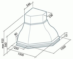 Вытяжка Фалмек Iris Tulip ANG (600) S вишня фото в Краснодаре Вытяжка Falmec Iris Tulip ANG (600) S вишня фото в Краснодаре