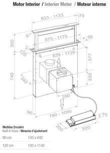 Встраиваемая в столешницу вытяжка Пандо E-320/90 INOX CT V.1200 фото 4 в Краснодаре Встраиваемая в столешницу вытяжка Pando E-320/90 INOX CT V.1200 фото 4 в Краснодаре
