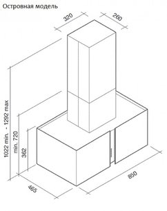 Вытяжка Falmec Mirabilia Isola 67 Alphabet Vetro (800) ECP фото 2 в Краснодаре
