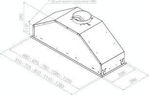 Встраиваемая вытяжка Pando GTI/510 NEGRO V.1050 ECO SEC PLUS фото 2 в Краснодаре