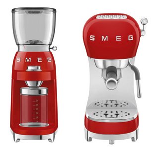 Smeg 50`s Style (кофемашина ECF02RDEU + кофемолка CGF11RDEU) фото в Краснодаре Smeg 50`s Style (кофемашина ECF02RDEU + кофемолка CGF11RDEU) фото в Краснодаре