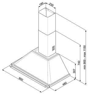 Вытяжка Смег KT90BL фото 2 в Краснодаре Вытяжка Smeg KT90BL фото 2 в Краснодаре