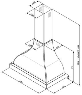 Вытяжка Смег KCL900PO фото 3 в Краснодаре Вытяжка Smeg KCL900PO фото 3 в Краснодаре