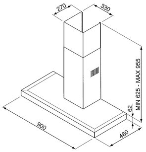 Вытяжка Смег KSE91X-1 фото 2 в Краснодаре Вытяжка Smeg KSE91X-1 фото 2 в Краснодаре