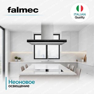 Вытяжка Falmec Luce 90 Glass Black wall фото 4 в Краснодаре