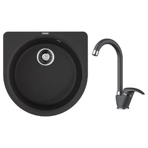 Omoikiri (мойка Akegata 51 BL + смеситель UMI BL) фото в Краснодаре