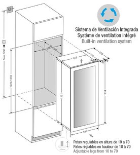 Встраиваемый винный шкаф Pando PVMAV 124-70CRR фото 3 в Краснодаре