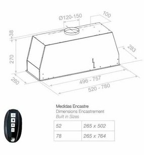 Встраиваемая вытяжка Pando NEO/52 INOX V. 830 SEC фото 2 в Краснодаре