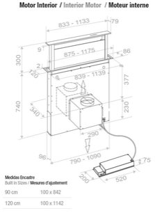 Встраиваемая в столешницу вытяжка Пандо E-320/120 INOX V.950 SEC фото 3 в Краснодаре Встраиваемая в столешницу вытяжка Pando E-320/120 INOX V.950 SEC фото 3 в Краснодаре