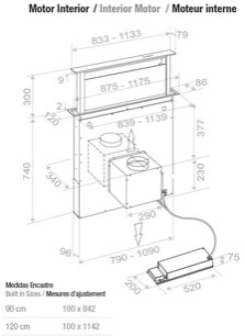 Встраиваемая в столешницу вытяжка Пандо E-320/90 INOX V.950 SEC фото 3 в Краснодаре Встраиваемая в столешницу вытяжка Pando E-320/90 INOX V.950 SEC фото 3 в Краснодаре