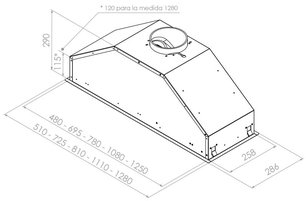 Встраиваемая вытяжка Pando GTI/810 INOX V.850 SEC фото 3 в Краснодаре