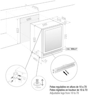 Встраиваемый винный шкаф Pando PVMBP 60-45XL фото 3 в Краснодаре