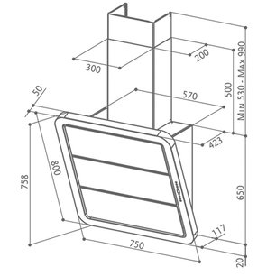 Вытяжка Фабер Galaxy X/V WH A75 фото 2 в Краснодаре Вытяжка Faber Galaxy X/V WH A75 фото 2 в Краснодаре