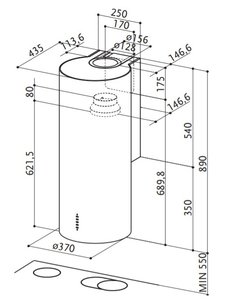 Вытяжка Фабер CYLINDRA/2 EV8 2EL XH890 фото 4 в Краснодаре Вытяжка Faber CYLINDRA/2 EV8 2EL XH890 фото 4 в Краснодаре
