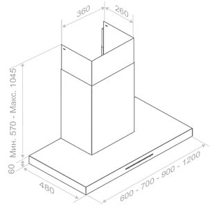 Вытяжка Пандо P-825/60 IX V.850 ECO SEC PLUS фото 3 в Краснодаре Вытяжка Pando P-825/60 IX V.850 ECO SEC PLUS фото 3 в Краснодаре