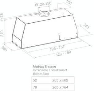 Встраиваемая вытяжка Pando NEO/78 INOX V. 830 SEC фото 2 в Краснодаре