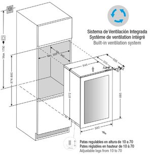 Встраиваемый винный шкаф Pando PVMAV 88-49CRL фото 3 в Краснодаре