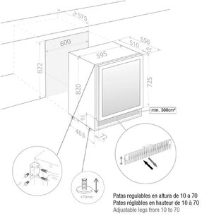 Встраиваемый винный шкаф Pando PVMBP 60-45CRR фото 3 в Краснодаре