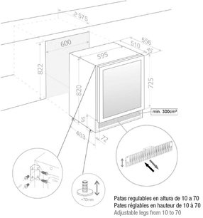 Встраиваемый винный шкаф Pando PVMBP 60-45 PAL фото 3 в Краснодаре