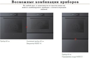 Духовой шкаф V-ZUG Combair V4000 60P C4T-21055 (черное стекло) фото 2 в Краснодаре