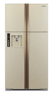 Холодильник Хитачи R-W722FPU1X GGL бежево-золотистое стекло фото в Краснодаре Холодильник Hitachi R-W722FPU1X GGL бежево-золотистое стекло фото в Краснодаре