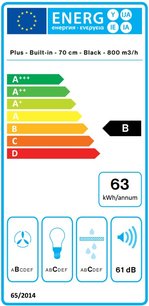 Встраиваемая вытяжка Falmec GRUPPO INCASSO PLUS 70 BK фото 3 в Краснодаре