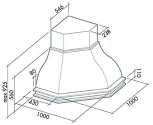 Вытяжка Фалмек Iris Malizia ANG (600) S мореный дуб фото 4 в Краснодаре Вытяжка Falmec Iris Malizia ANG (600) S мореный дуб фото 4 в Краснодаре