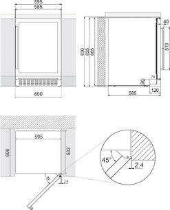 Встраиваемый винный шкаф Pando PVMB 60-46CRR фото 2 в Краснодаре