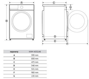 Узкая стиральная машина с паром Кертинг KWM 45IS148 S фото 2 в Краснодаре Узкая стиральная машина с паром Korting KWM 45IS148 S фото 2 в Краснодаре