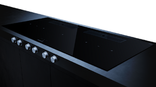 Индукционная варочная поверхность с вытяжкой Kuppersbusch KMI 12850.0 SR-E Black Chrome фото 3 в Краснодаре