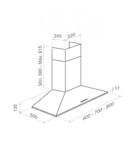 Вытяжка Пандо P-227/60 IX 850 S.E.C. 230/50 фото 3 в Краснодаре Вытяжка Pando P-227/60 IX 850 S.E.C. 230/50 фото 3 в Краснодаре