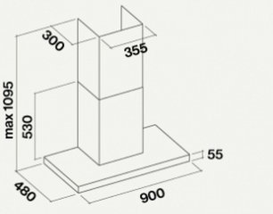 Вытяжка Falmec SILENCE LUMINA NRS 90 INOX VETRO NERO (800) фото 2 в Краснодаре